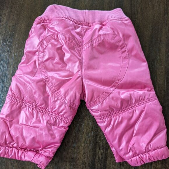 Baby Gap Pink 0-3 Months Fleece Lined Outdoor Pants Drawstring Snaps Closure - Picture 2 of 7